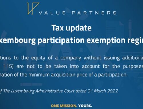 Tax update – Luxembourg participation exemption regime